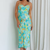 Golden Sands Cami Strap Maxi Dress Floral Teal