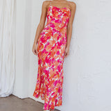 Golden Sands Cami Strap Maxi Dress Floral Red