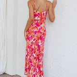 Golden Sands Cami Strap Maxi Dress Floral Red