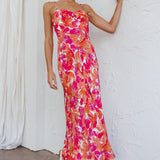 Golden Sands Cami Strap Maxi Dress Floral Red