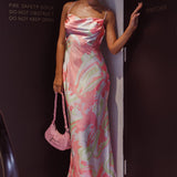 Moment With You Ruched Bust Midi Dress Swirl Pink/Lemon