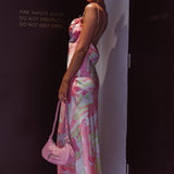 Moment With You Ruched Bust Midi Dress Swirl Pink/Lemon