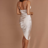 VIP List Diamante Trim Midi Dress Champagne