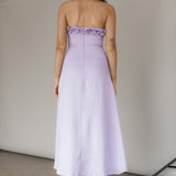 Under The Sun Tied Bust Midi Dress Lilac