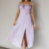 Under The Sun Tied Bust Midi Dress Lilac