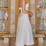 Under The Sun Tied Bust Midi Dress White