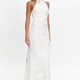 Shana Halterneck Maxi Dress Embellished White