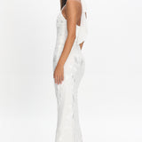 Shana Halterneck Maxi Dress Embellished White