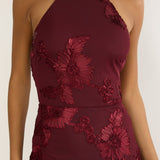 Shana Halterneck Maxi Dress Embellished Wine