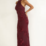 Shana Halterneck Maxi Dress Embellished Wine