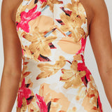 Shana Halterneck Maxi Dress Floral Pink