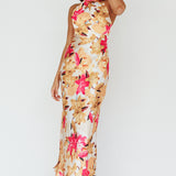 Shana Halterneck Maxi Dress Floral Pink
