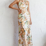 Shana Halterneck Maxi Dress Floral Yellow
