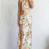 Shana Halterneck Maxi Dress Floral Yellow