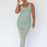 Endless Sun Crochet Maxi Dress Sage