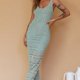 Endless Sun Crochet Maxi Dress Sage