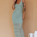 Endless Sun Crochet Maxi Dress Sage