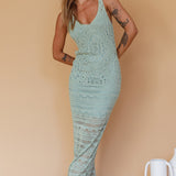 Endless Sun Crochet Maxi Dress Sage