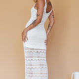 Endless Sun Crochet Maxi Dress White