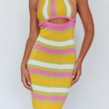 French Riviera Halterneck Knit Maxi Dress Green/Purple