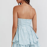 Paris Muse Gathered Bust Romper Baby Blue