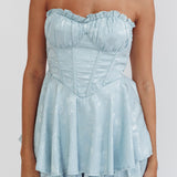 Paris Muse Gathered Bust Romper Baby Blue