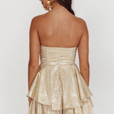Paris Muse Gathered Bust Romper Champagne