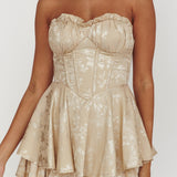 Paris Muse Gathered Bust Romper Champagne