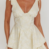 Paris Muse Tied Shoulders Ruffle Romper Butter