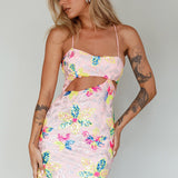 Anu Cut-Out Laced Back Sequin Dress Pink