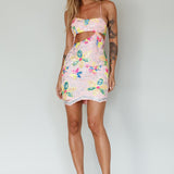 Anu Cut-Out Laced Back Sequin Dress Pink