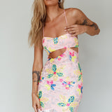 Anu Cut-Out Laced Back Sequin Dress Pink