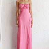 From Above V-Back Midi Dress Hot Pink