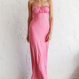 From Above V-Back Midi Dress Hot Pink