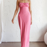 From Above V-Back Midi Dress Hot Pink
