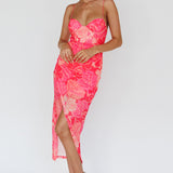 Westwood Split Front Maxi Dress Floral Pink