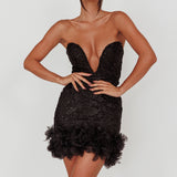 Time Of My Life Applique Mini Dress Black