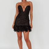 Time Of My Life Applique Mini Dress Black