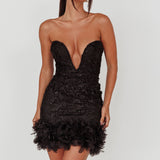 Time Of My Life Applique Mini Dress Black