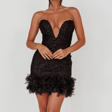 Time Of My Life Applique Mini Dress Black