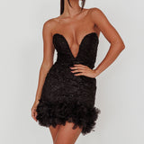 Time Of My Life Applique Mini Dress Black