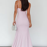 Dreaming Of Paris Bodycon Mermaid Maxi Dress Lilac