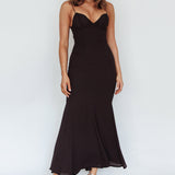 Dreaming Of Paris Bodycon Mermaid Maxi Dress Black
