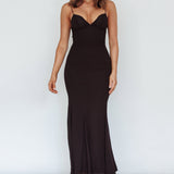 Dreaming Of Paris Bodycon Mermaid Maxi Dress Black