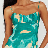 Nerida Twist Back Maxi Dress Print Green