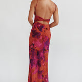 Nerida Low Back Twist Maxi Dress Dark Rose