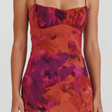 Nerida Low Back Twist Maxi Dress Dark Rose