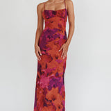 Nerida Low Back Twist Maxi Dress Dark Rose