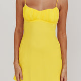 Nerida Twist Back Mini Dress Lemon