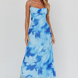 Nerida Low Back Twist Maxi Dress Lily Blue
